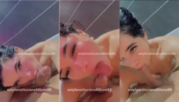 Luciana Cedeño practicando sexo oral en la bañera